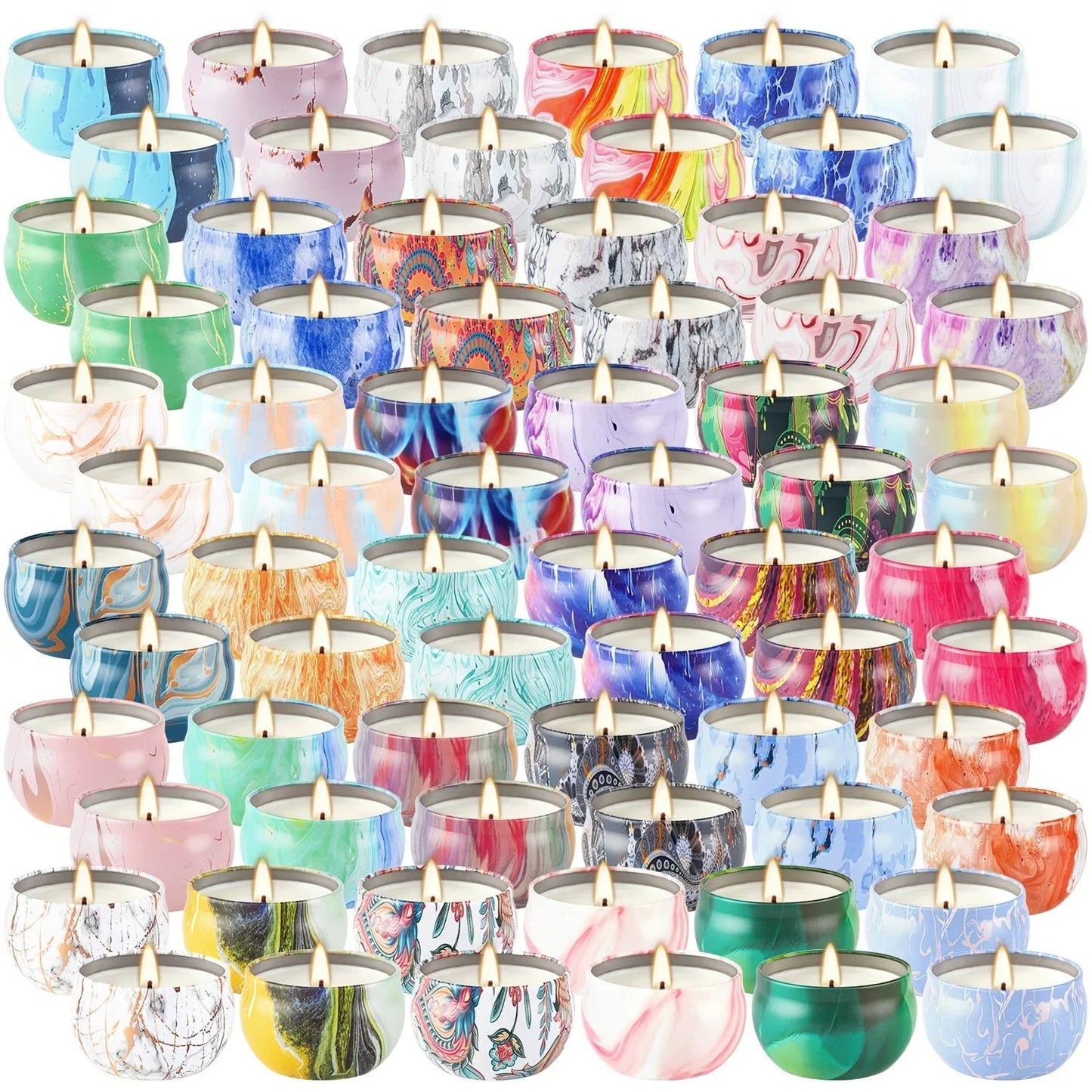 Candles - Smokeless Soy Wax Marble Scented