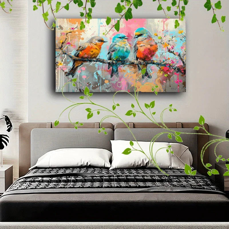 Canvas Painting - Artistic Wooden Colorful
