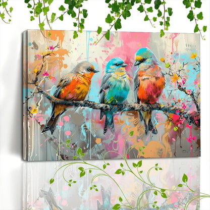 Canvas Painting - Artistic Wooden Colorful