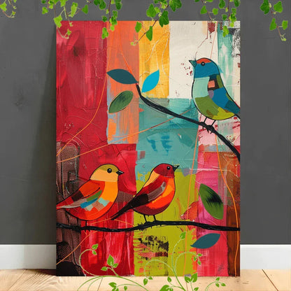 Canvas Painting - Colorful Wooden Abstract