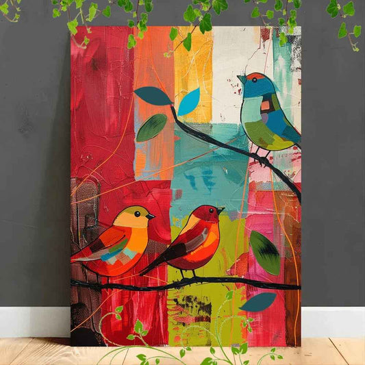 Canvas Painting - Colorful Wooden Abstract