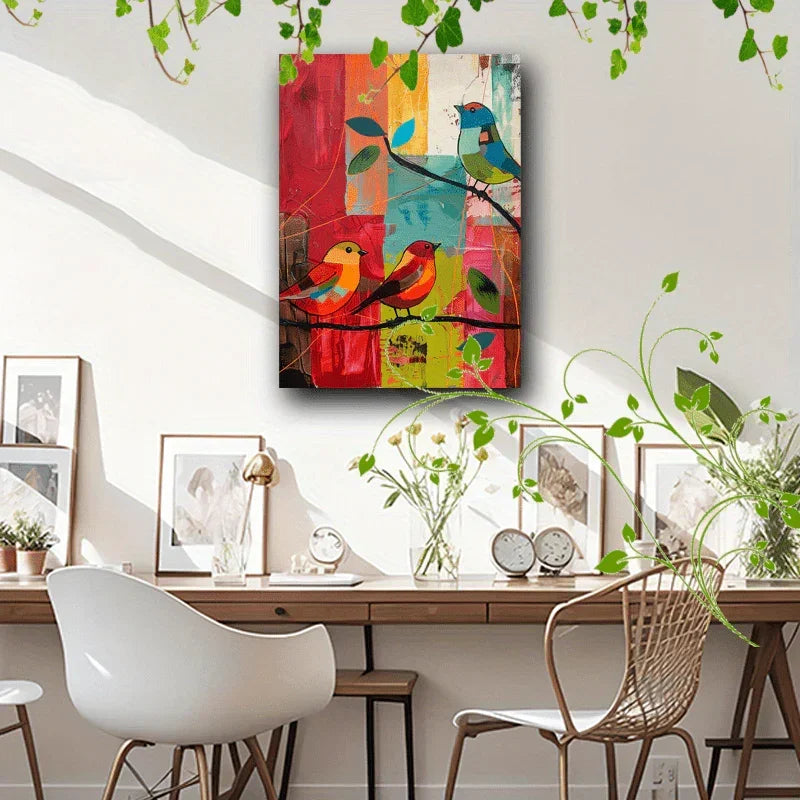 Canvas Painting - Colorful Wooden Abstract