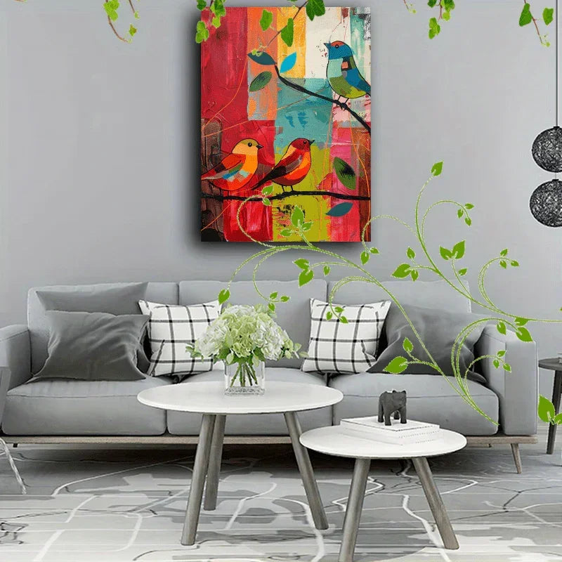 Canvas Painting - Colorful Wooden Abstract