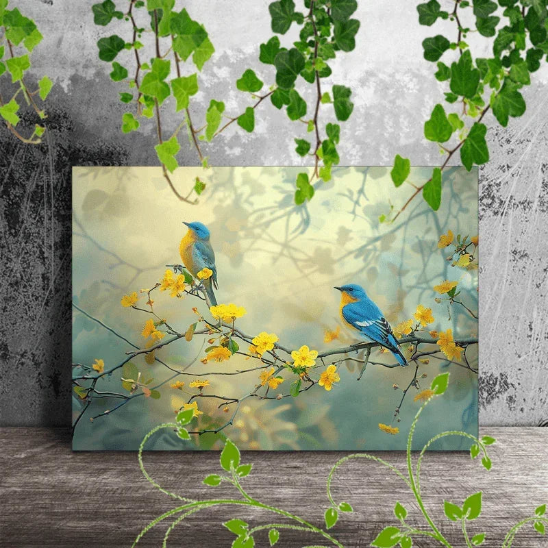 Canvas Painting - Decorative Wooden Blue