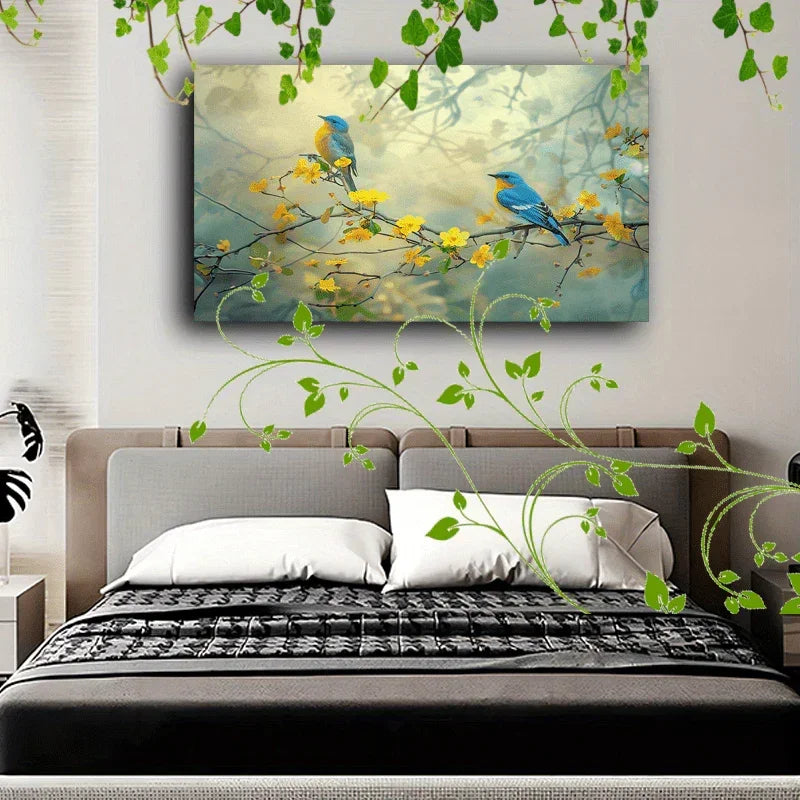 Canvas Painting - Decorative Wooden Blue