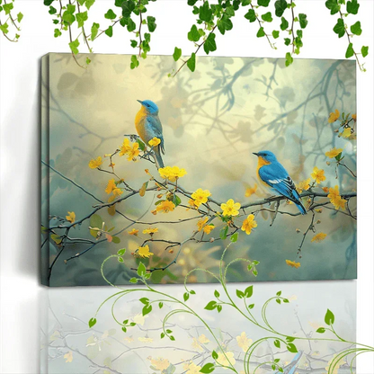 Canvas Painting - Decorative Wooden Blue