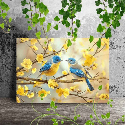 Canvas Painting - Decorative Wooden Two Birds