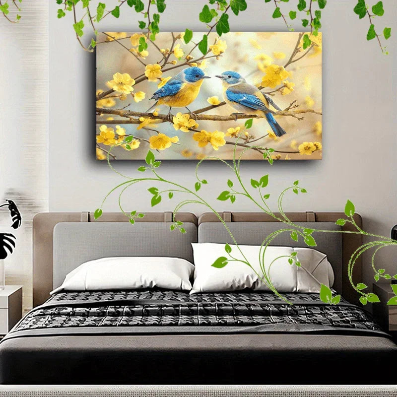 Canvas Painting - Decorative Wooden Two Birds