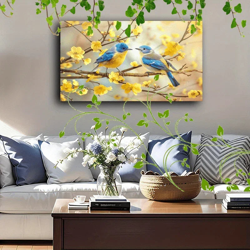 Canvas Painting - Decorative Wooden Two Birds