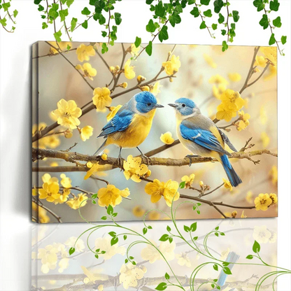 Canvas Painting - Decorative Wooden Two Birds