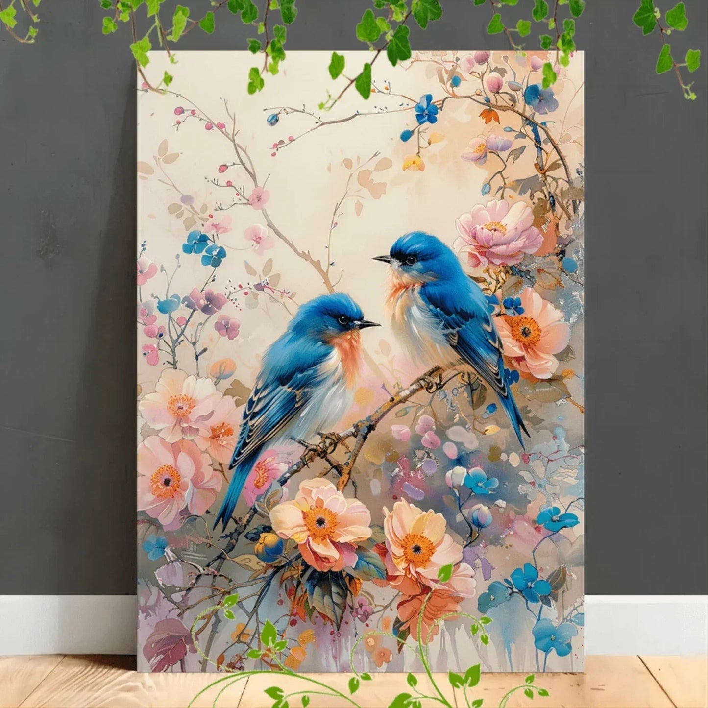 Canvas Painting - Floral Wooden