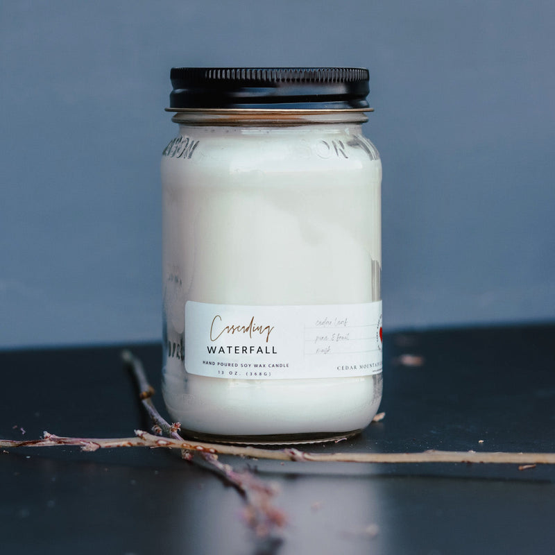 13 oz Mason Jar Soy Candle - Cascading Waterfall