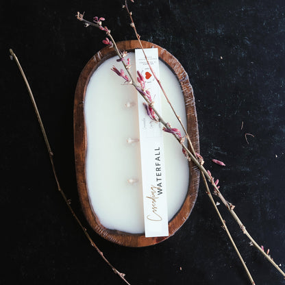 3 Wick Natural Wood Dough Bowl - Choose Your Scent - PoshaBella