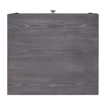 Iban - End Table - Gray Oak & Chrome