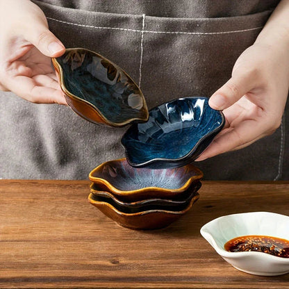 Ceramic 6 Piece Sauce Dish Set for Serving Condiments