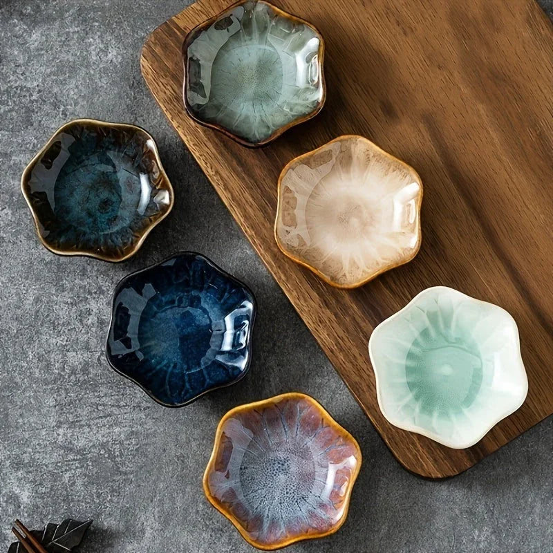 Ceramic 6 Piece Sauce Dish Set for Serving Condiments