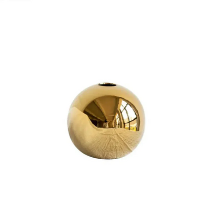 Ceramic Golden Ball Vase with Unique Rounded Design
