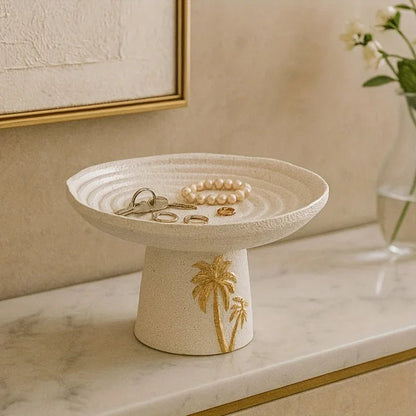 Ceramic Tray - Golden Palm Serving