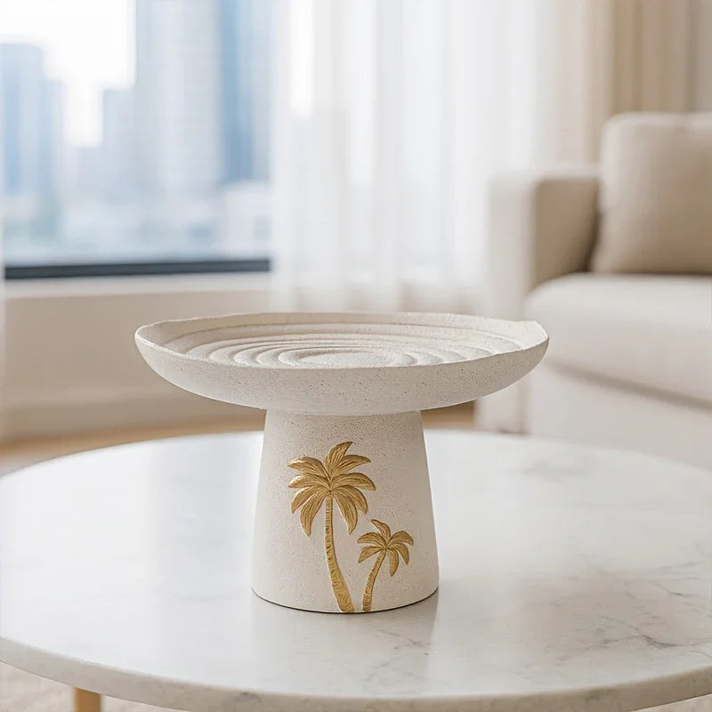 Ceramic Tray - Golden Palm Serving