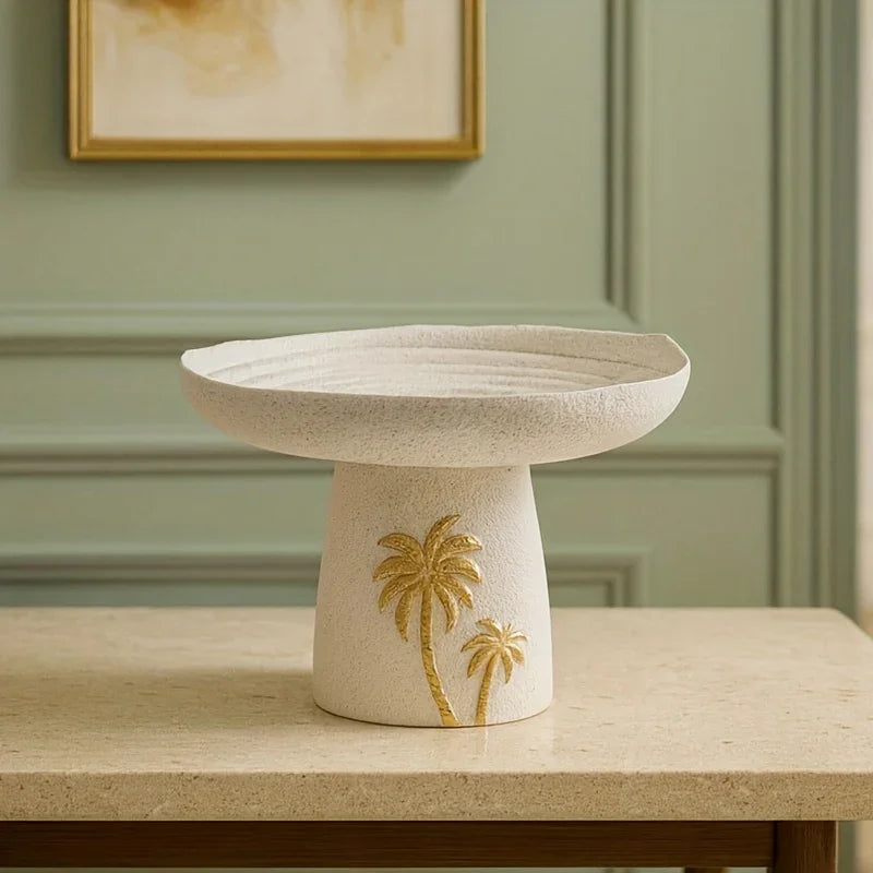Ceramic Tray - Golden Palm Serving