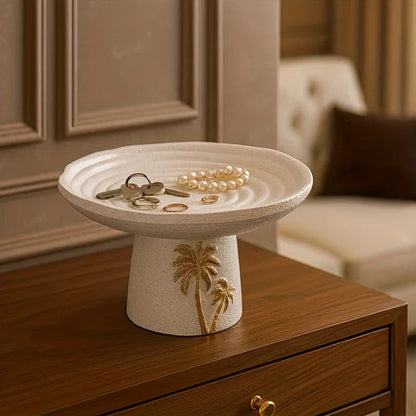 Ceramic Tray - Golden Palm Serving