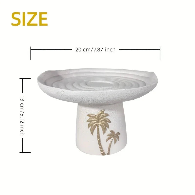 Ceramic Tray - Golden Palm Serving
