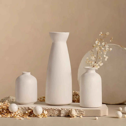 Ceramic Vase Set of 3 Modern Boho Style Vases