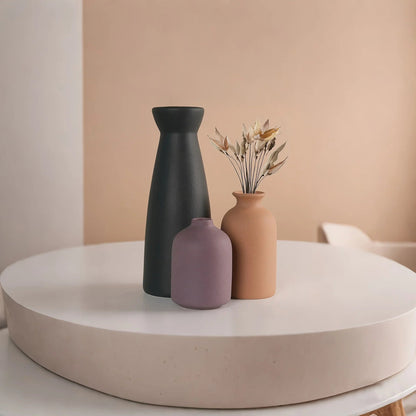 Ceramic Vase Set of 3 Modern Boho Style Vases
