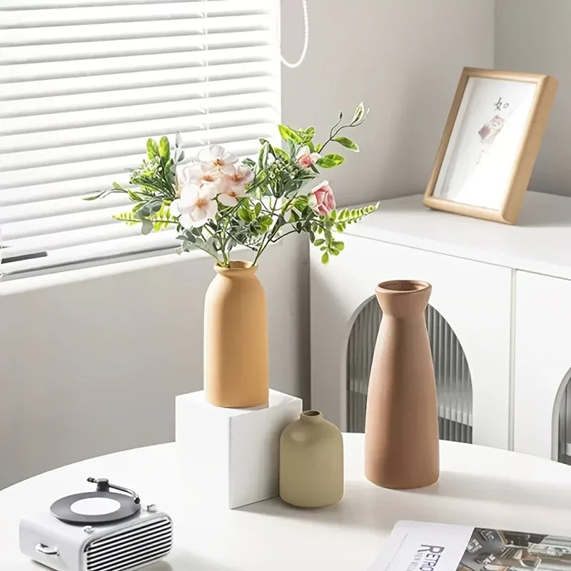 Ceramic Vase Set of 3 Modern Boho Style Vases