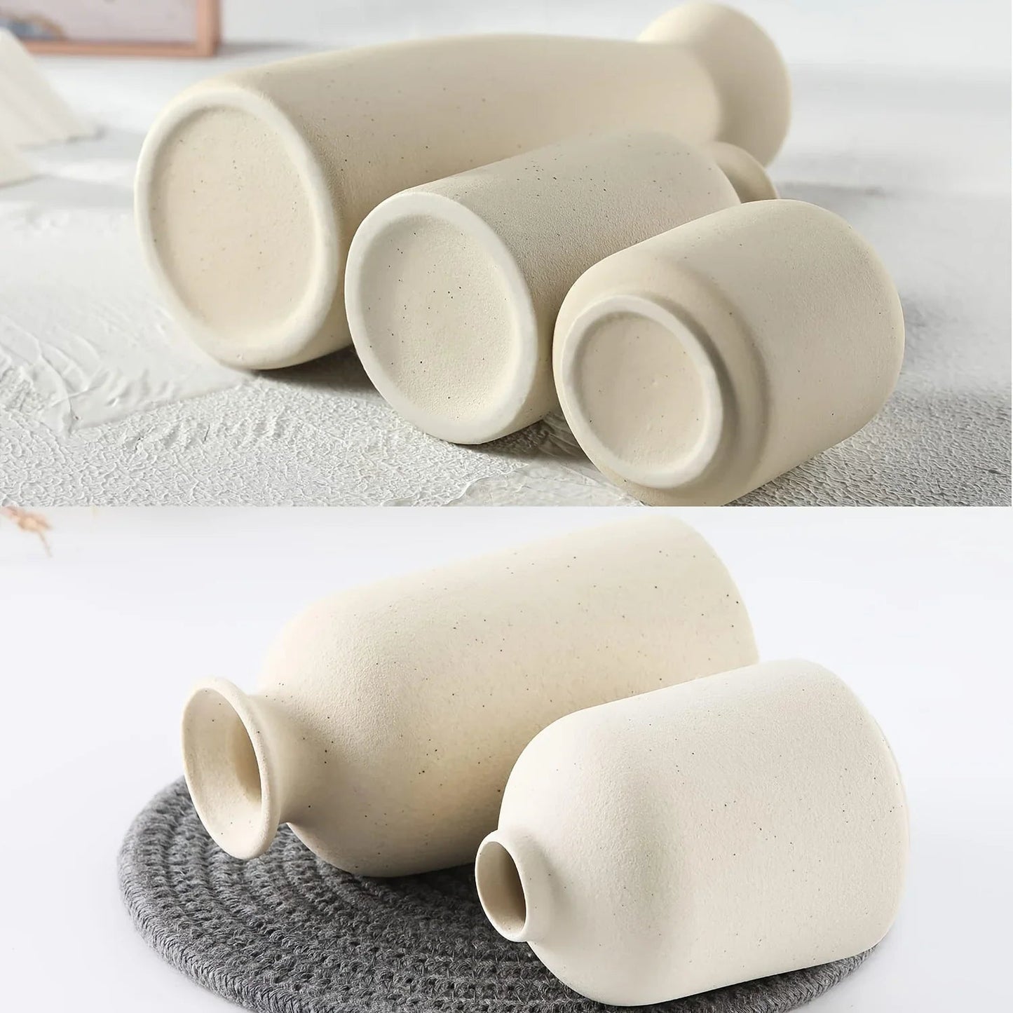 Ceramic Vase Set of 3 Modern Boho Style Vases