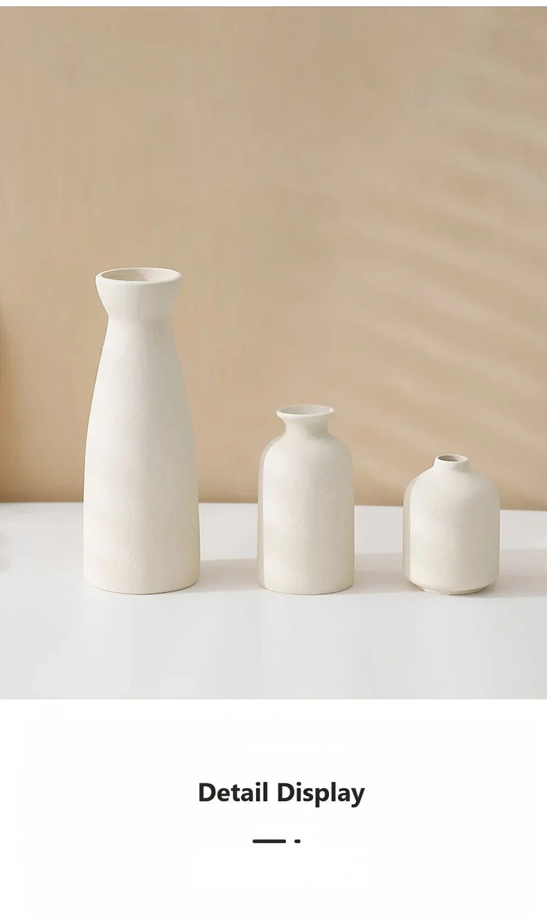 Ceramic Vase Set of 3 Modern Boho Style Vases