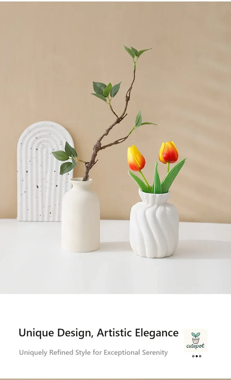 Ceramic Vase Set of 3 Modern Boho Style Vases