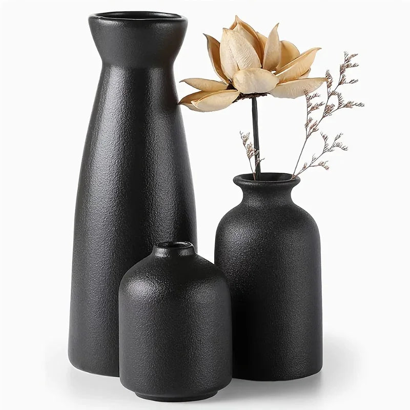 Ceramic Vase Set of 3 Modern Boho Style Vases