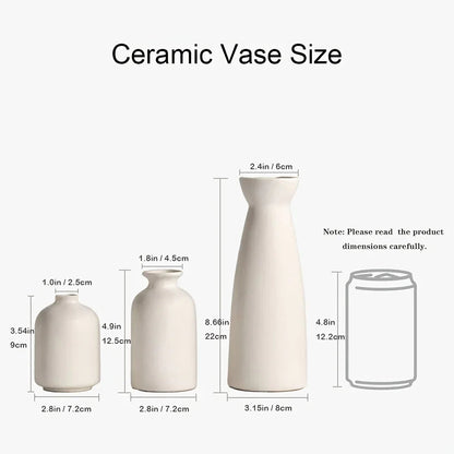 Ceramic Vase Set of 3 Modern Boho Style Vases