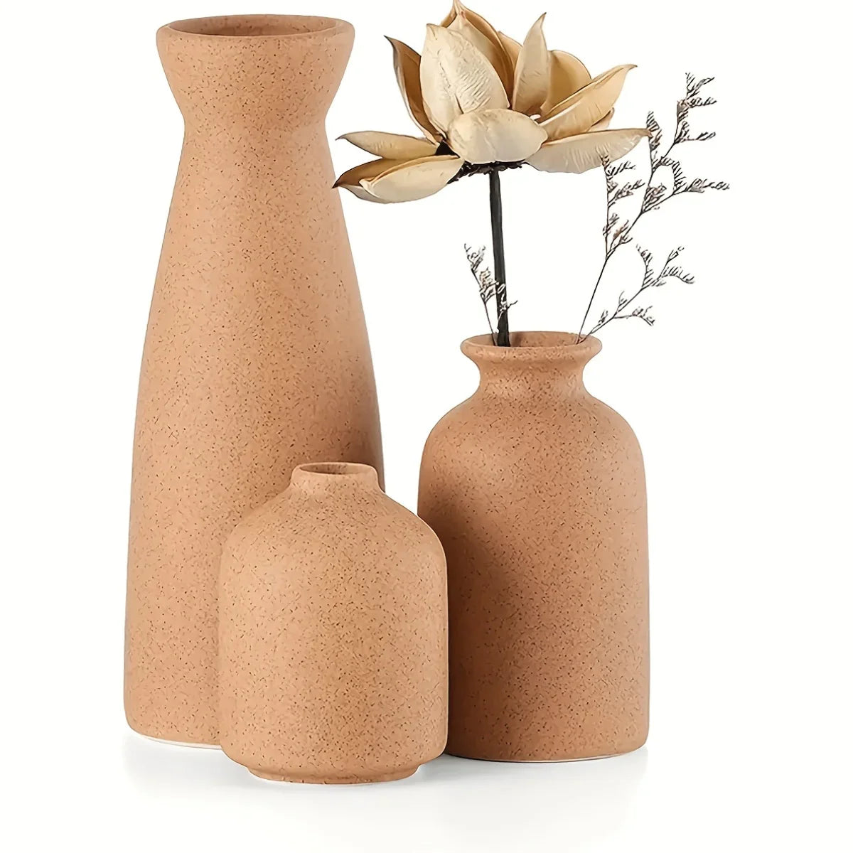 Ceramic Vase Set of 3 Modern Boho Style Vases