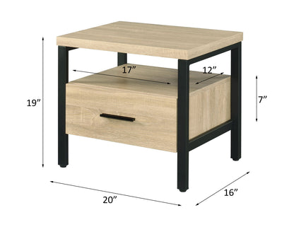 Yawan - Accent Table - Oak & Black