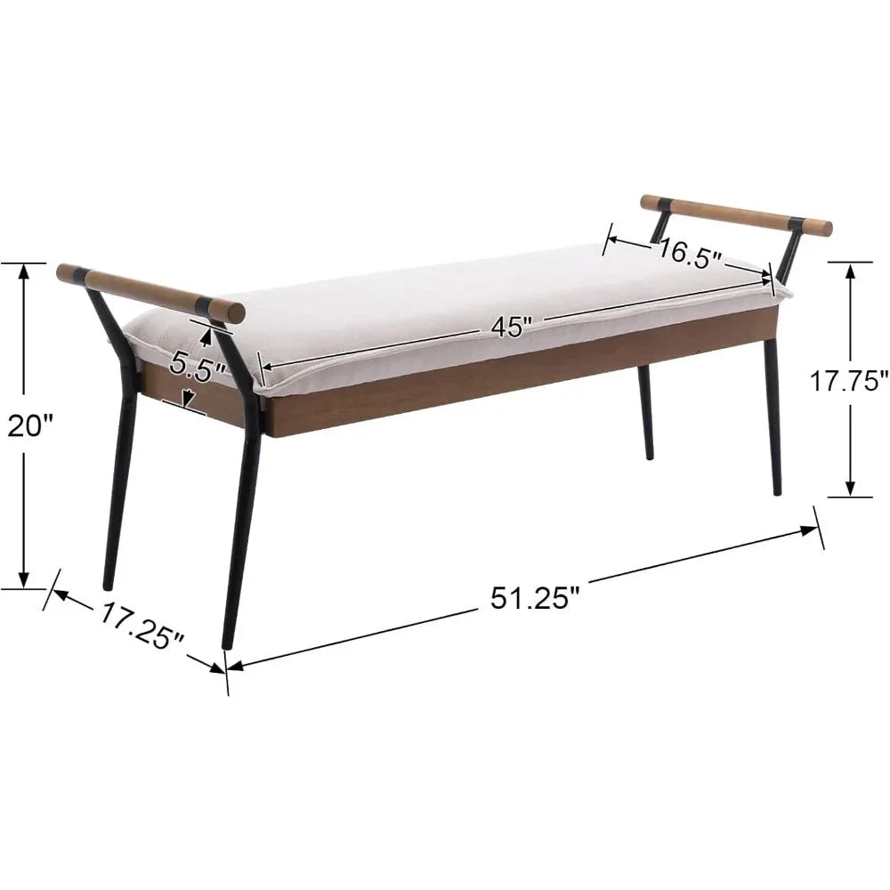 Chenille Storage Bench with Entryway Shelf and Modern Design