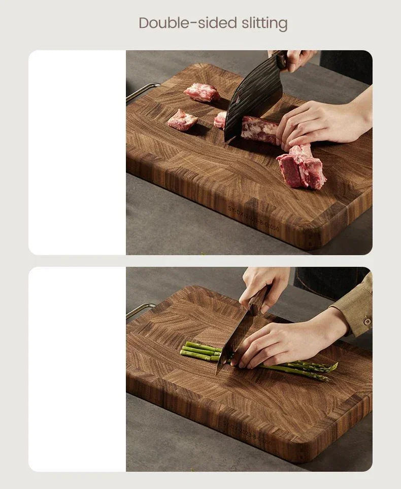 Chopping Board - Heavy Duty Wooden Black Walnut Double-Sided