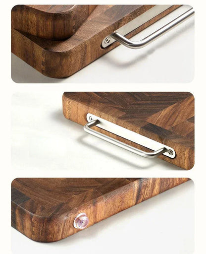 Chopping Board - Heavy Duty Wooden Black Walnut Double-Sided