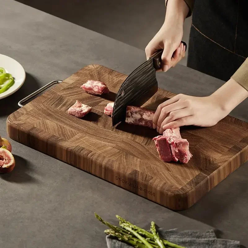 Chopping Board - Heavy Duty Wooden Black Walnut Double-Sided