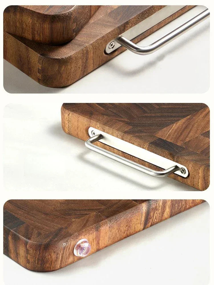 Chopping Board - Heavy Duty Wooden Black Walnut Double-Sided
