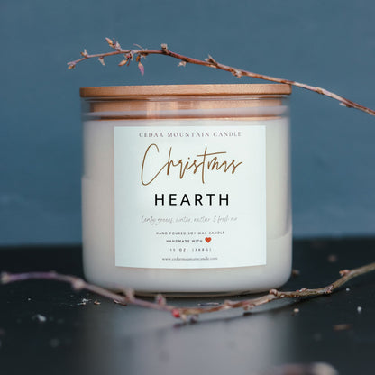 Christmas Hearth - 3 Wick Jar Candle - PoshaBella