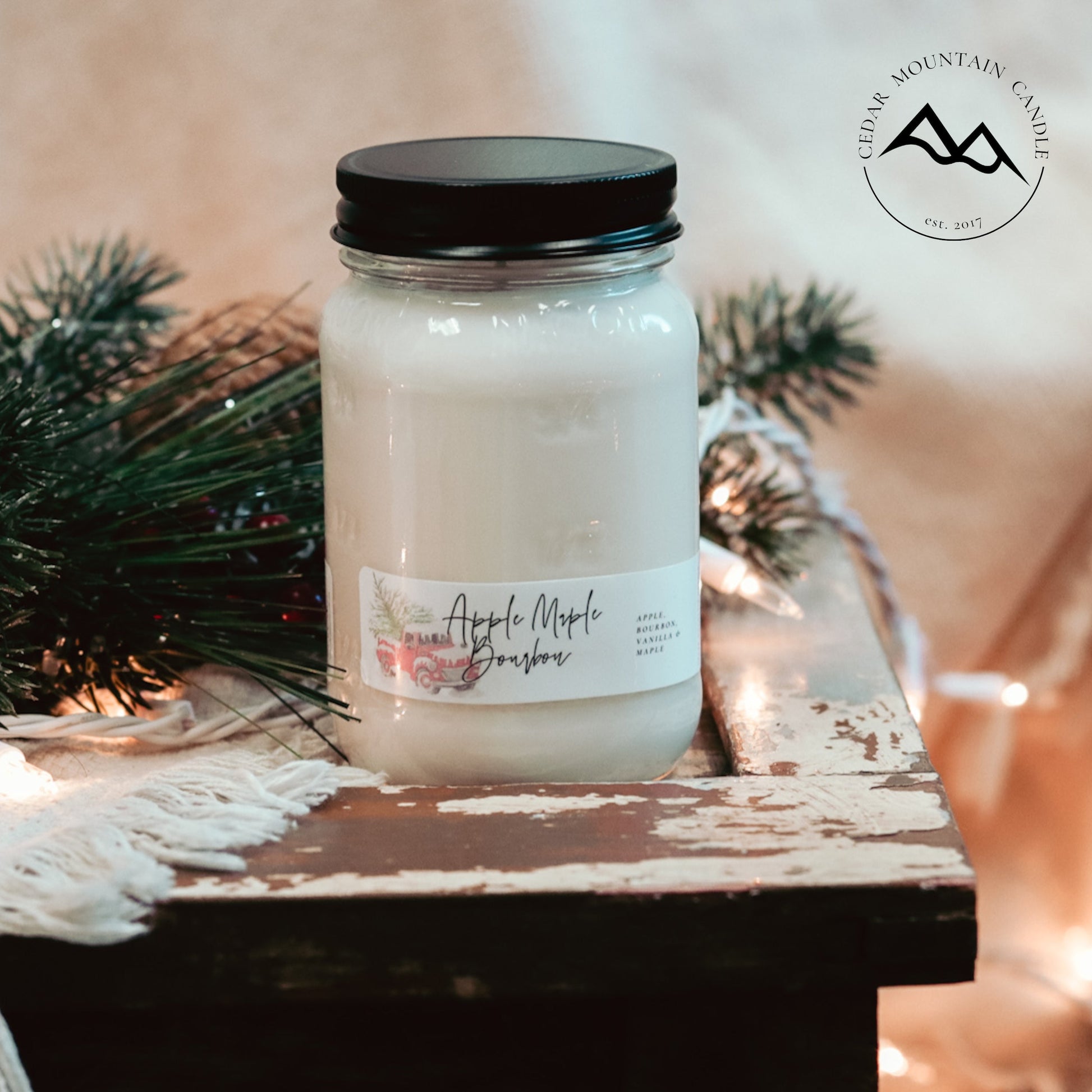 Christmas Farm Truck Mason Jar Candle - PoshaBella