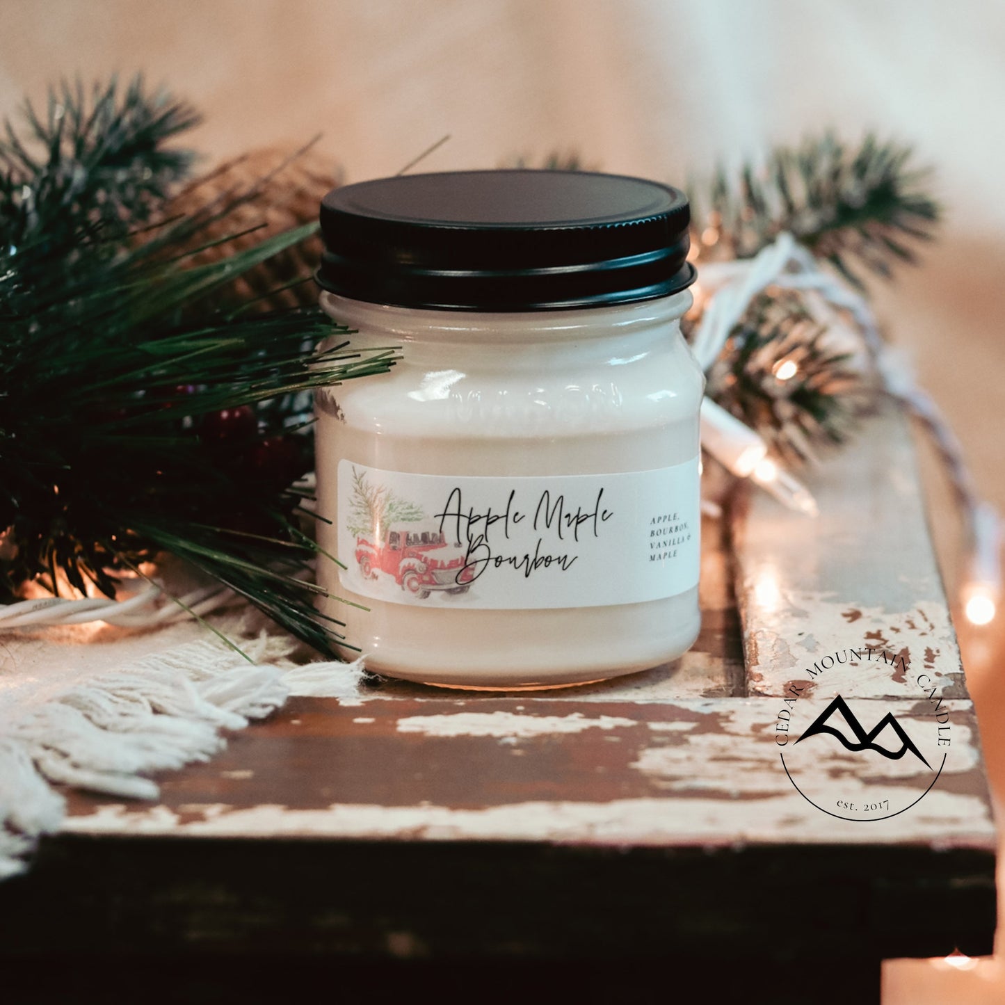 Christmas Farm Truck Mason Jar Candle - PoshaBella