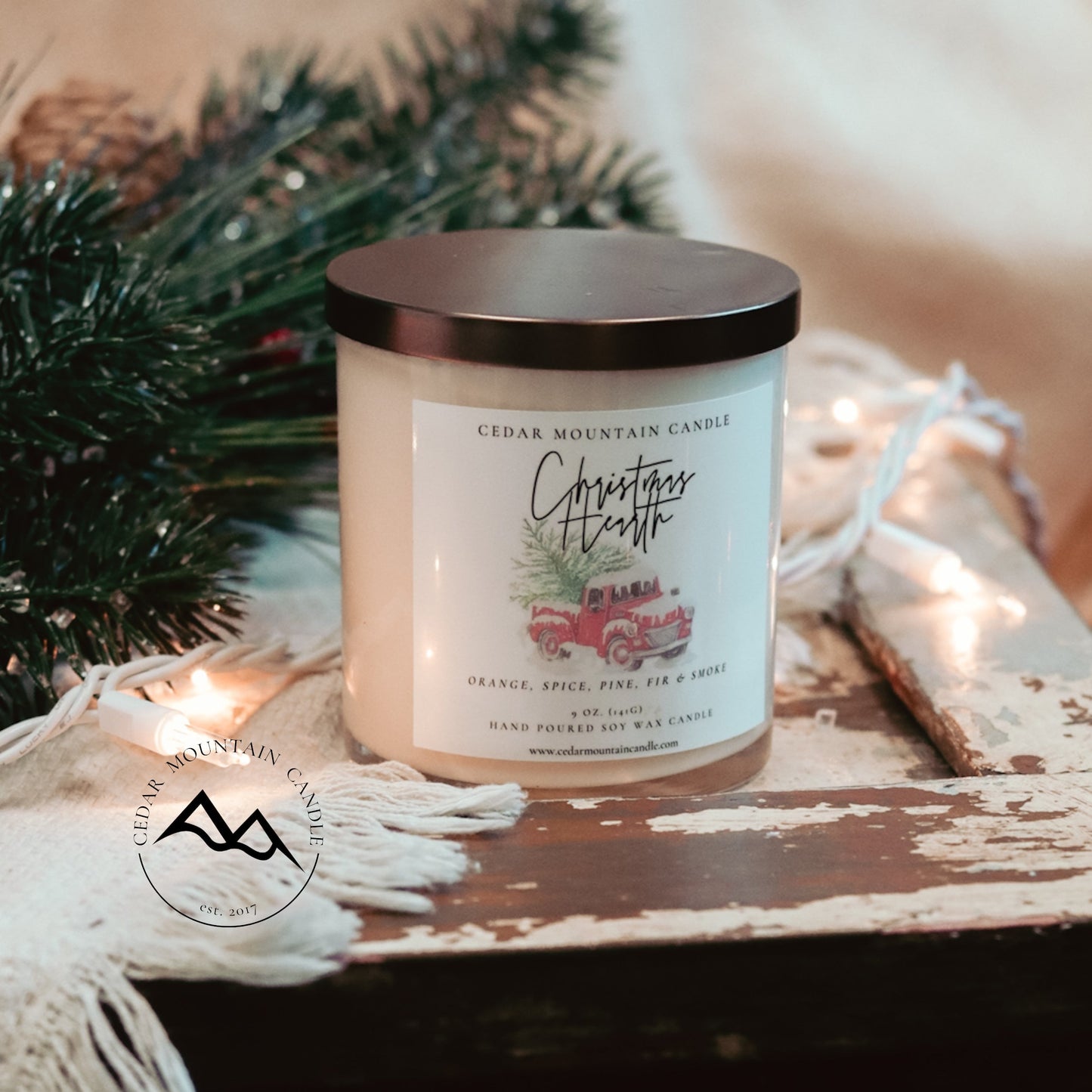 Christmas Farm Truck 9 oz Jar Candle - PoshaBella