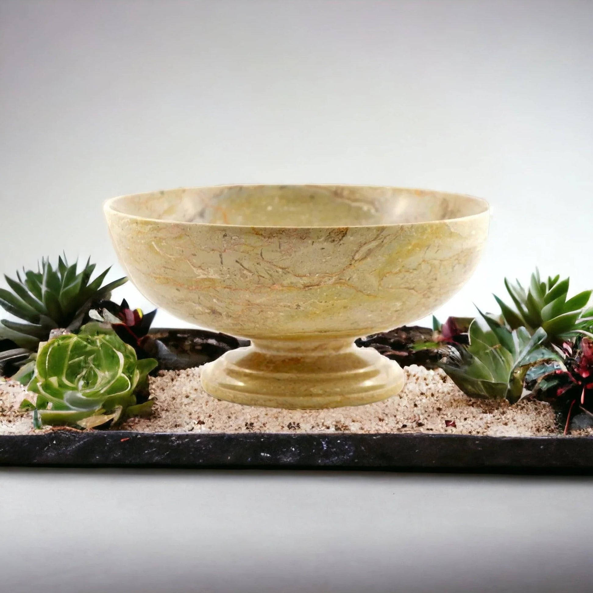 Classic Fruit Bowl in Sahara Beige Marble - PoshaBella