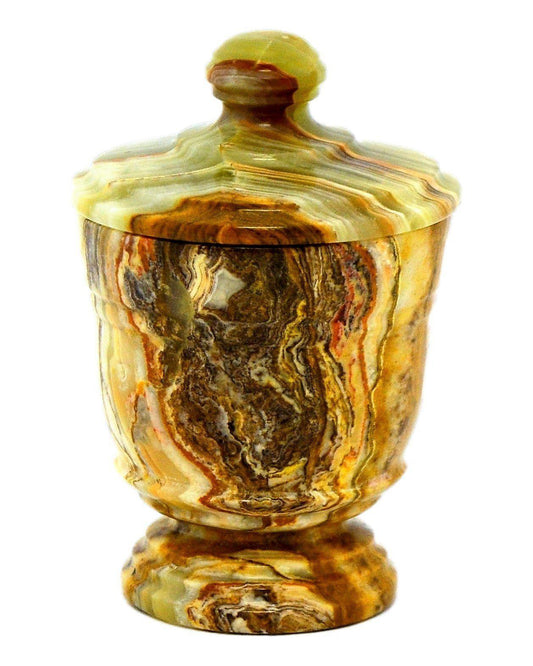 Classic Green Onyx Bathroom Canister | Cotton Ball Holder - PoshaBella