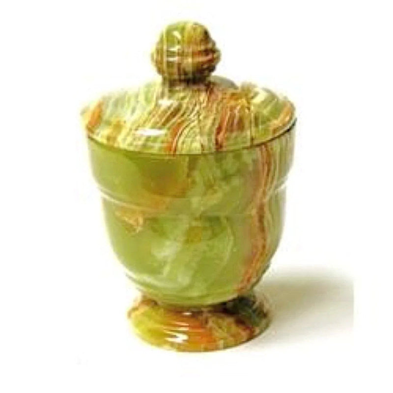 Classic Green Onyx Bathroom Canister | Cotton Ball Holder