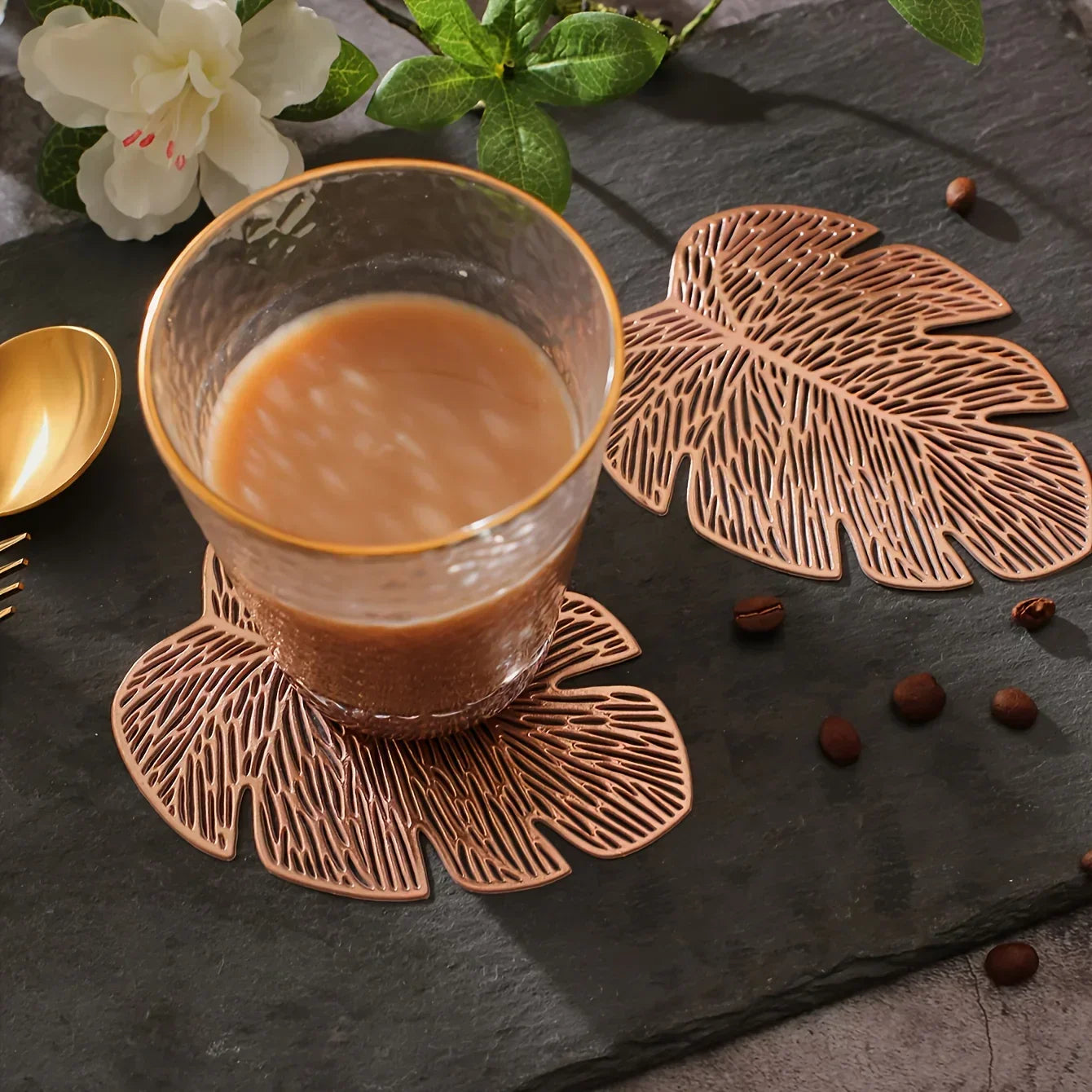 Coasters - Banana Leaf Ceramic Set
