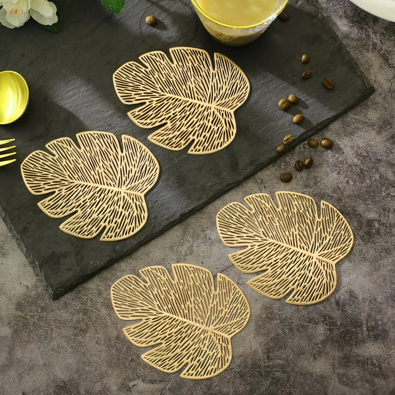 Coasters - Banana Leaf Ceramic Set